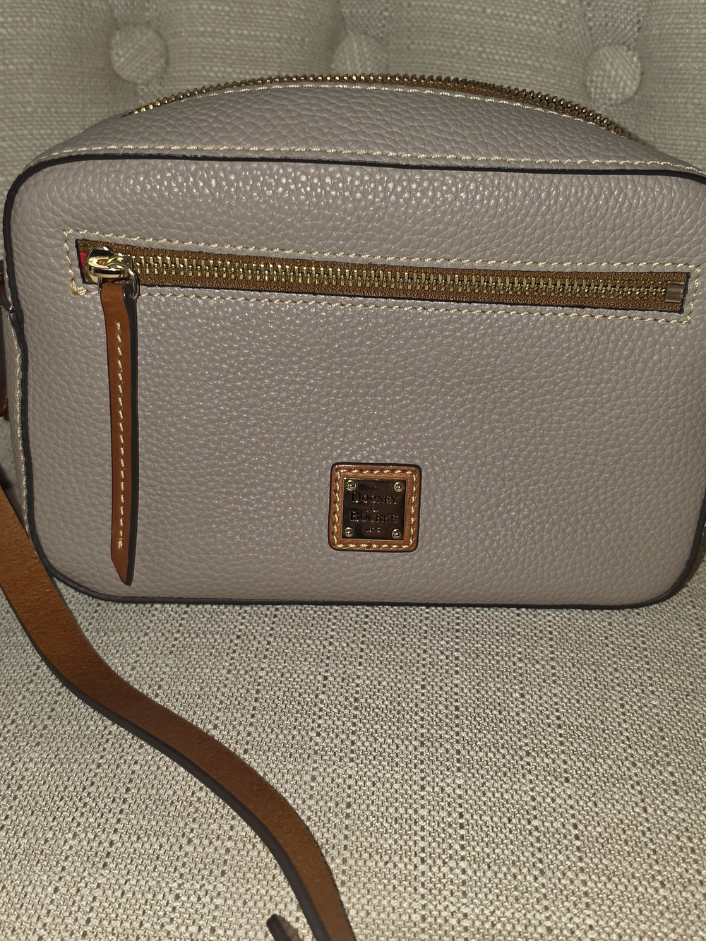 Dooney & Bourke Pebble Leather Crossbody Bag in Taupe